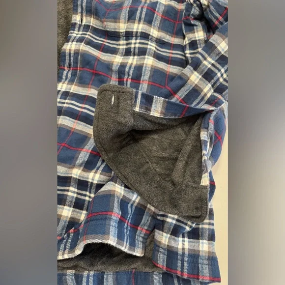 L.L. Bean Mens Fleece-Lined Flannel Shirt Jacket Size Large Traditional Fit Blue - Picture 7 of 10
